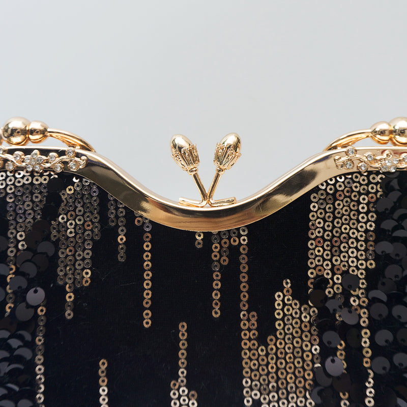 Velvet Clutch Evening Handbags with Sequin Design