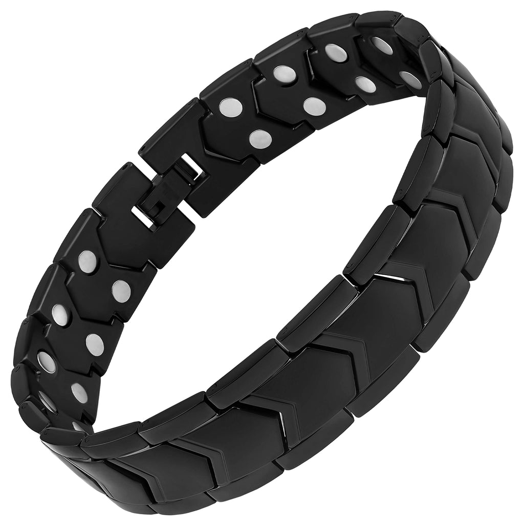 MagnetRX® 3X Strength Titanium Magnetic Bracelets for Men (Black)