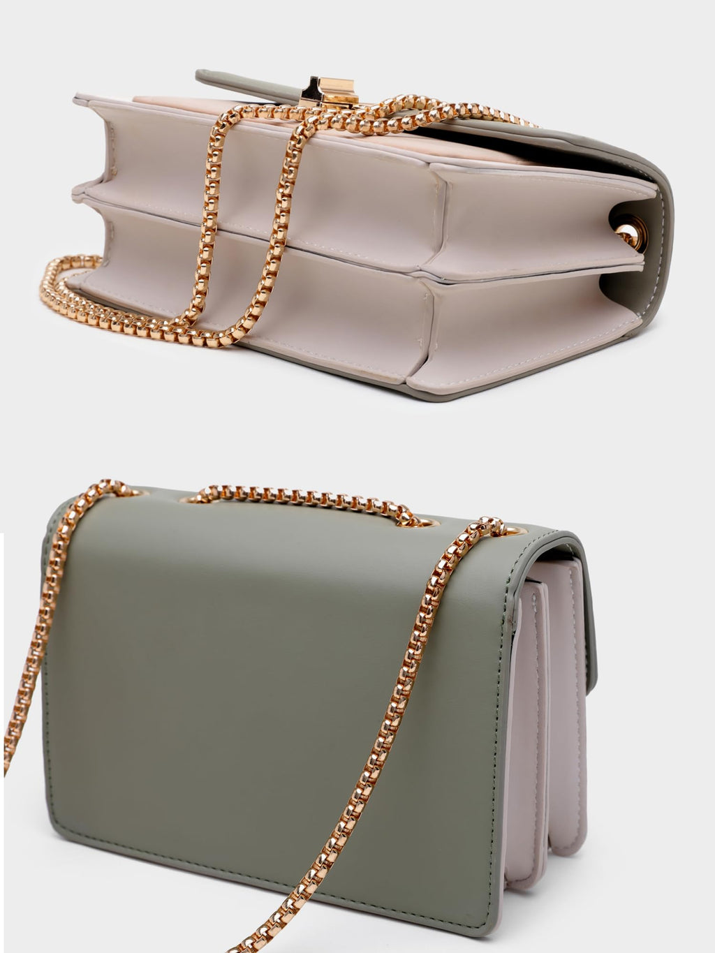 Women's Small Crossbody Bag Vegan Leather Shoulder Purse with Chain Strap