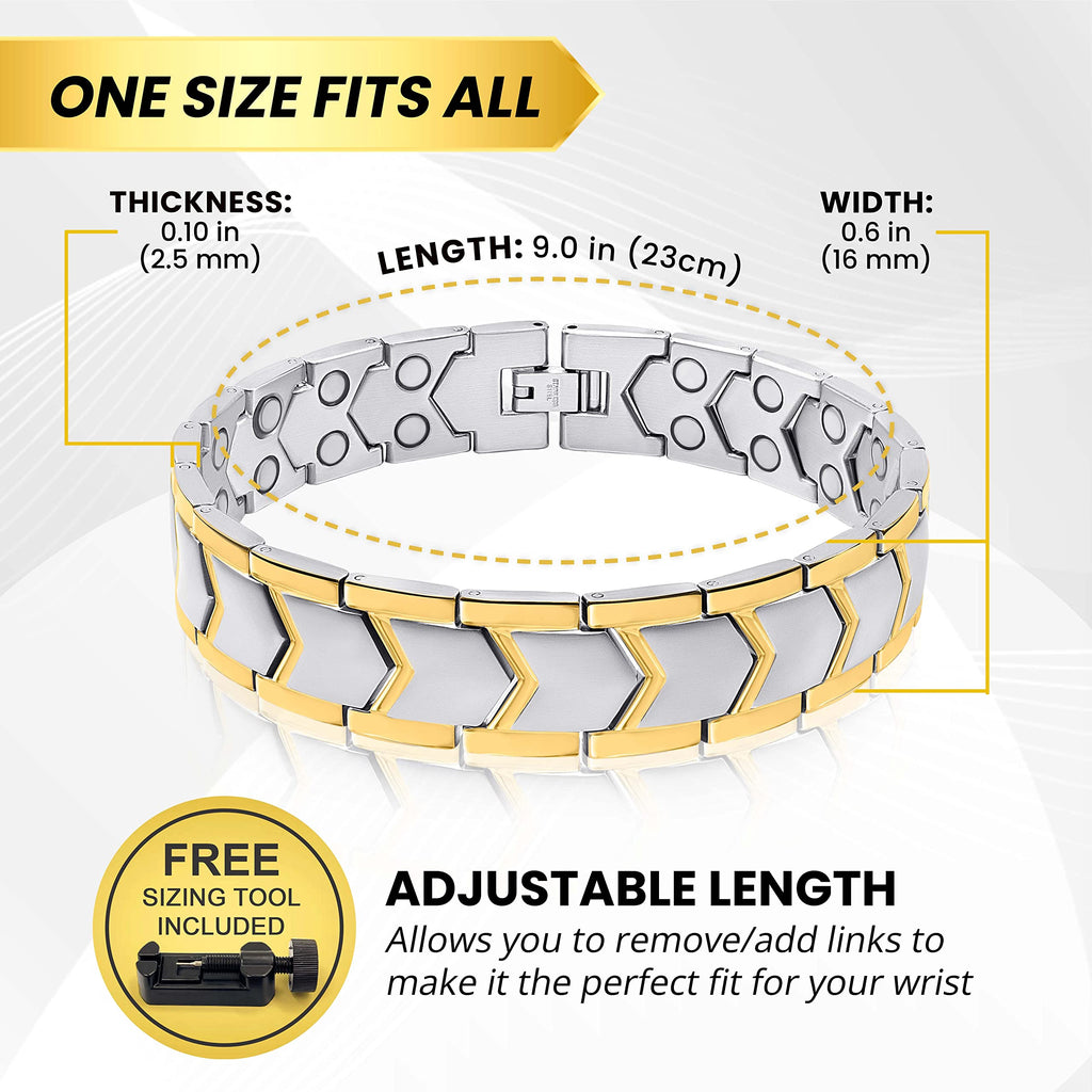 MagnetRX® 3X Strength Titanium Magnetic Bracelets for Men (Black)