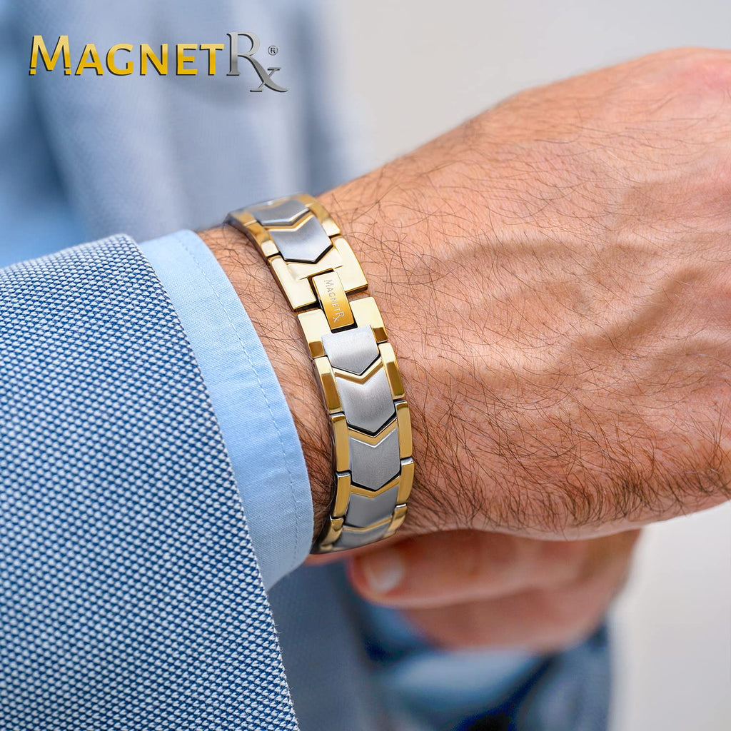 MagnetRX® 3X Strength Titanium Magnetic Bracelets for Men (Black)