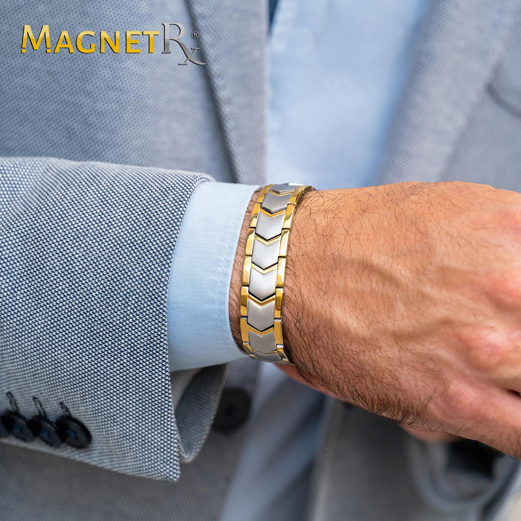 MagnetRX® 3X Strength Titanium Magnetic Bracelets for Men (Black)