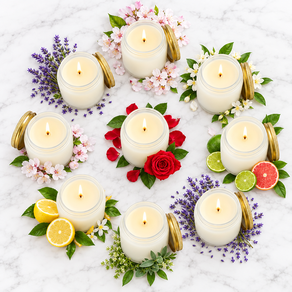 Yexiya 50 Pcs Mini Mason Jar Candles 3.5oz Scented Small Jars Candles Bulk 10 Fragrances Relief Aromatherapy Candles Gifts Set for Wedding Bridal Baby Shower Party Favors Birthday Gifts(Fresh Scent)