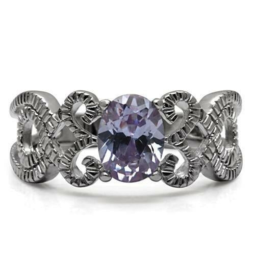 Polished Stainless Steel CZ Ring