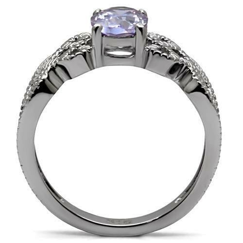 Polished Stainless Steel CZ Ring
