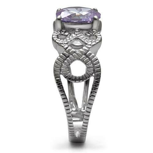 Polished Stainless Steel CZ Ring