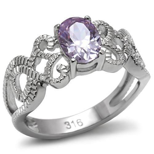 Polished Stainless Steel CZ Ring