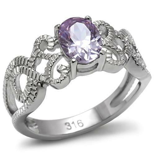 Polished Stainless Steel CZ Ring